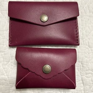 BNNU premium Portland Leather Goods Boysenberry Daisy and Mini Envelope